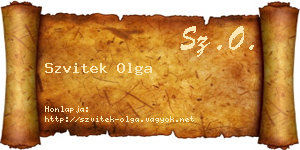 Szvitek Olga névjegykártya