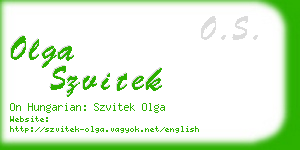 olga szvitek business card